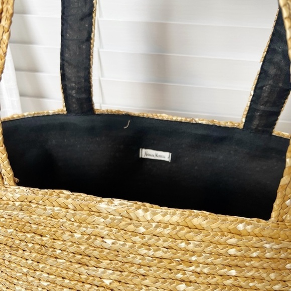 Neiman Marcus Straw Bicolor Tote - Picture 4 of 6